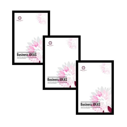 SCPmarts Create Your Desire Polyvinyl Chloride A4 Size Rectangular Photo Frame Perfect For Home Office Wall Decoration Black Picture Frame Size 8 Inch X 12 Inch (Set Of 3)