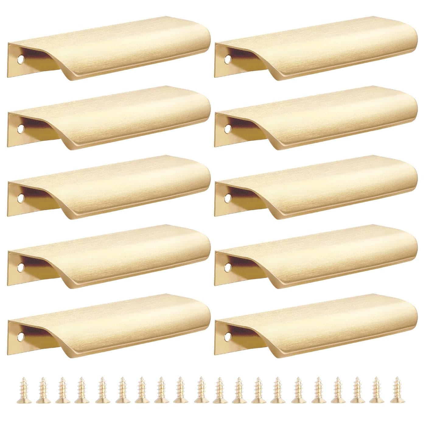 Malimali 10 Pack Dark Gold Edge Finger Pulls for Cabinets 472 Kitchen Drawer Handles Modern Aluminum Concealed Tab Pulls for Closet Door Brushed Dark Gold