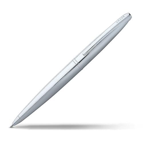 Cross ATX Refillable Ballpoint Pen Presented in a Luxury Gift Box - Medium Point, Black Ink, Pure Chrome