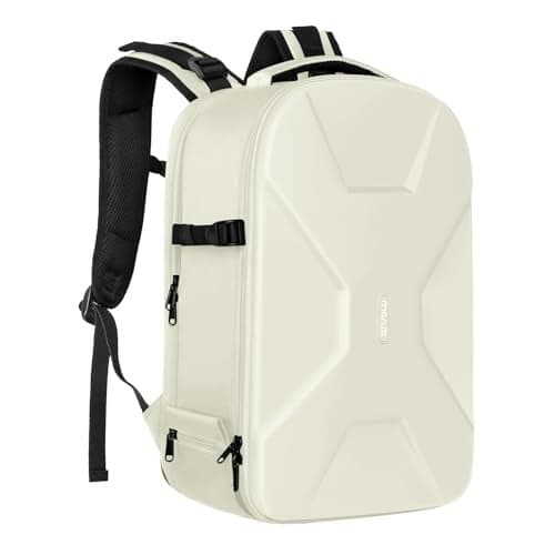MOSISO Camera Backpack, DSLR/SLR/Mirrorless Photography Camera Bag 15-16 inch Waterproof Hardshell Case with Tripod Holder&Laptop Compartment Compatible with Canon/Nikon/Sony, Beige