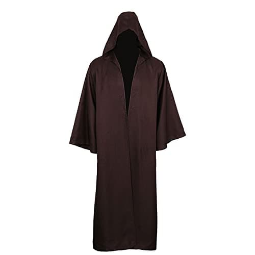 kinstell Jedi Uniform Hooded Robe Knight Suits Black Tunic Uniform Full Halloween Darth Hooded Robe Cloak Cosplay Costume