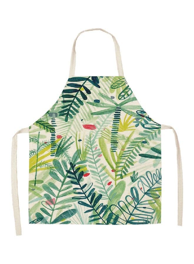 Printed Household Apron Beige/Green/Pink 68x55cm