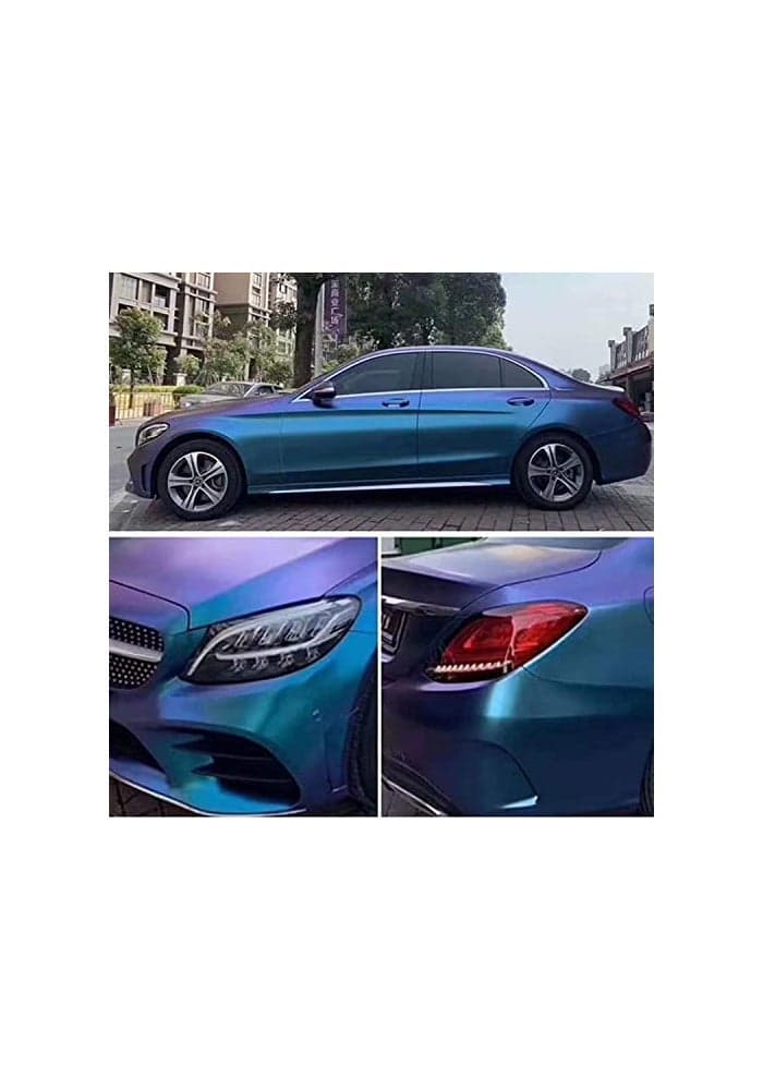 ASENDIWAY Purple Blue Matte Chameleon Vehicle Car Vinyl Wrap Roll Color Change Adhesive Decal Sticker Film Sheet Air Release DIY Decor Vinyl