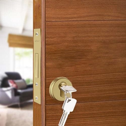 Volo Door Dead Lock with Brass 60mm Cylinder and computerised Keys for Exterior/Interior Door. (Antique Brass)