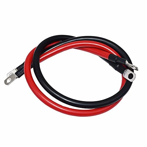 4 AWG 12Inch Power Battery Cables with 38Lugs Terminals Pure Copper Battery Inverter Cables Set 4 Gauge x 12 1 Black 1 Red for Marine Solar ATV Lawn Mower RV Car Motorcycle 12Inch