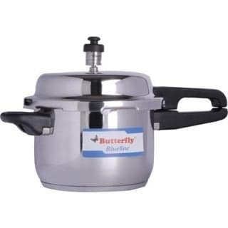 Butterfly Blueline Aluminum Induction Based Pressure Cooker Silver 3 Ltrs