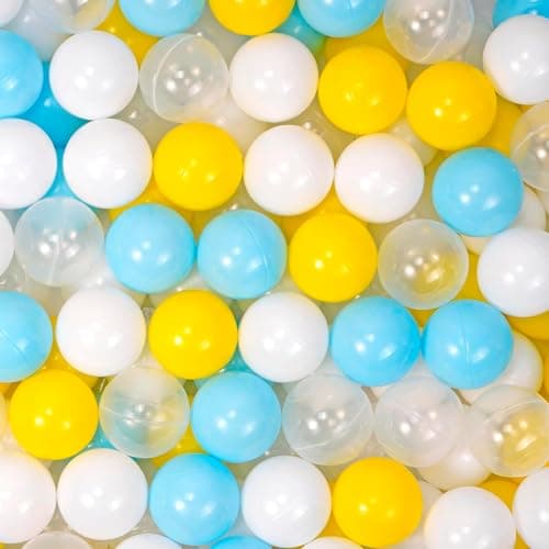 MoonxHome Ball Pit Balls for Toddlers Plastic Balls for Ball Pit BPA Free Crush Proof Kids Pool Water Toys for Play Tent 215 BlueYellow 100pcs