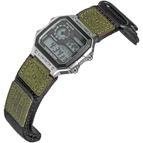 HEMSUT 18mm Tactical Nylon Strap for Casio Watches Quick Release Military Style ShockResistant Band Compatible with AE1200 DWH5600 F91W A168W More