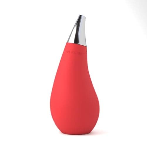Kitchen Bathroom Counter top Squeezable Soap Dispensers Tear Drop Shape Bottle (Red, ~7oz)