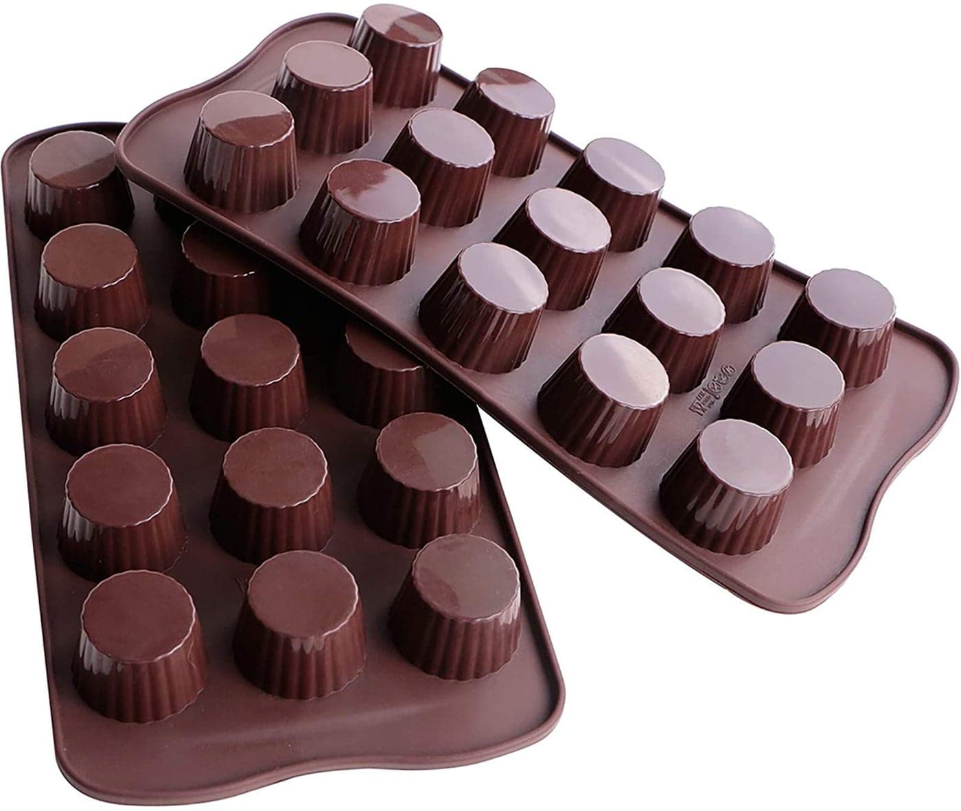 Webake Candy Molds Silicone Chocolate Molds Baking Mold for Jello Keto Fat Bombs and Peanut Butter Cup Pack of 2