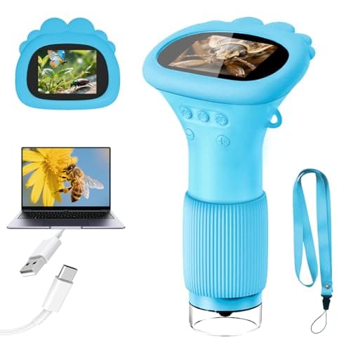 Acoath Microscope for Kids 1000X Handheld Digital Miniscope with 20 Screen Portable Pocket Microscope Education Toys Christmas Gifts for Age 3 4 5 6 7 8 9 10 Girls Boys