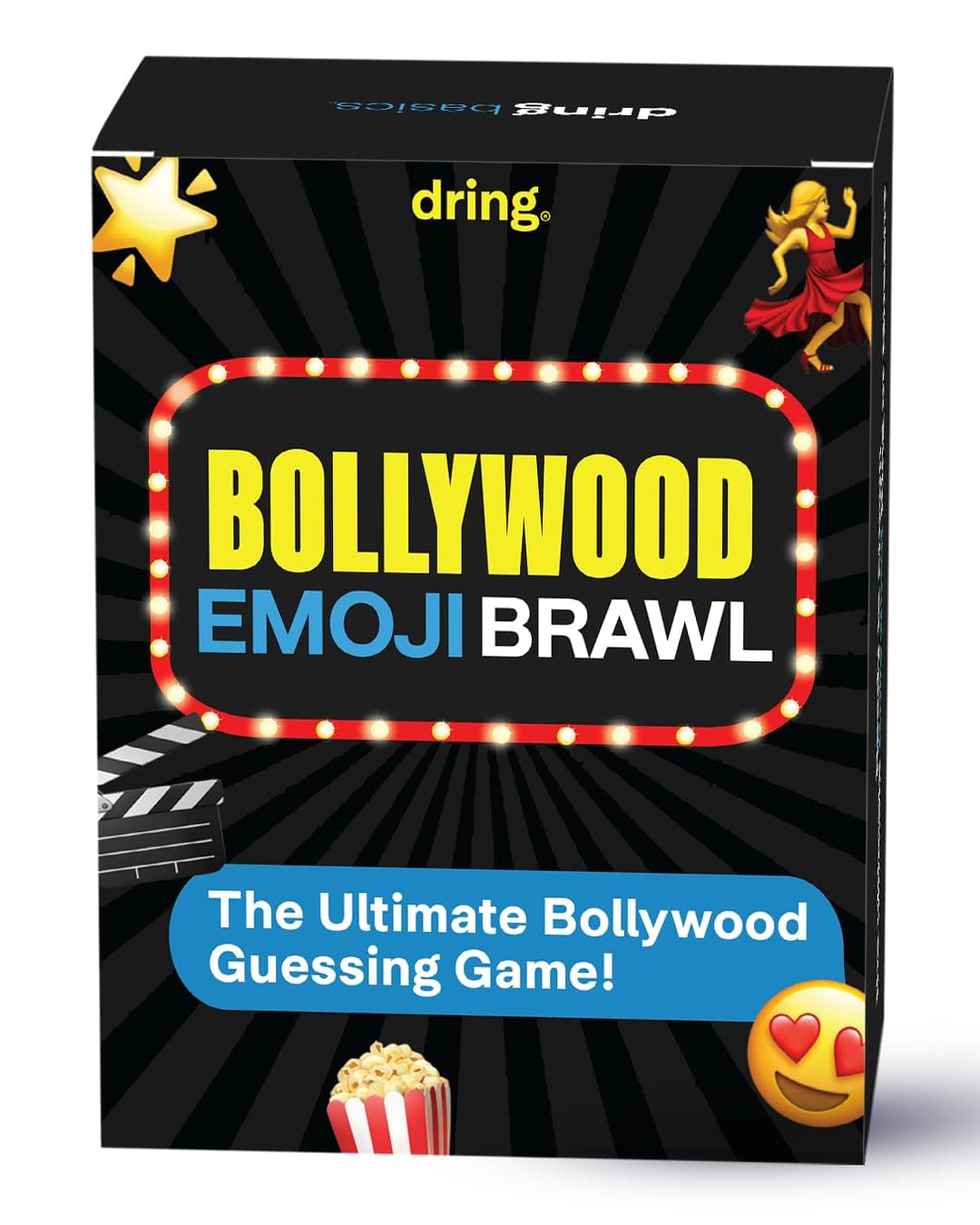 Dring Bollywood Emoji Brawl - Crazy Fun Trivia and Guessing Bollywood Game | Perfect for Friends, Family, Adult & Teens | House Party Game | 100 Riddles, 3-10 Players | Gifts for Bollywood Fans