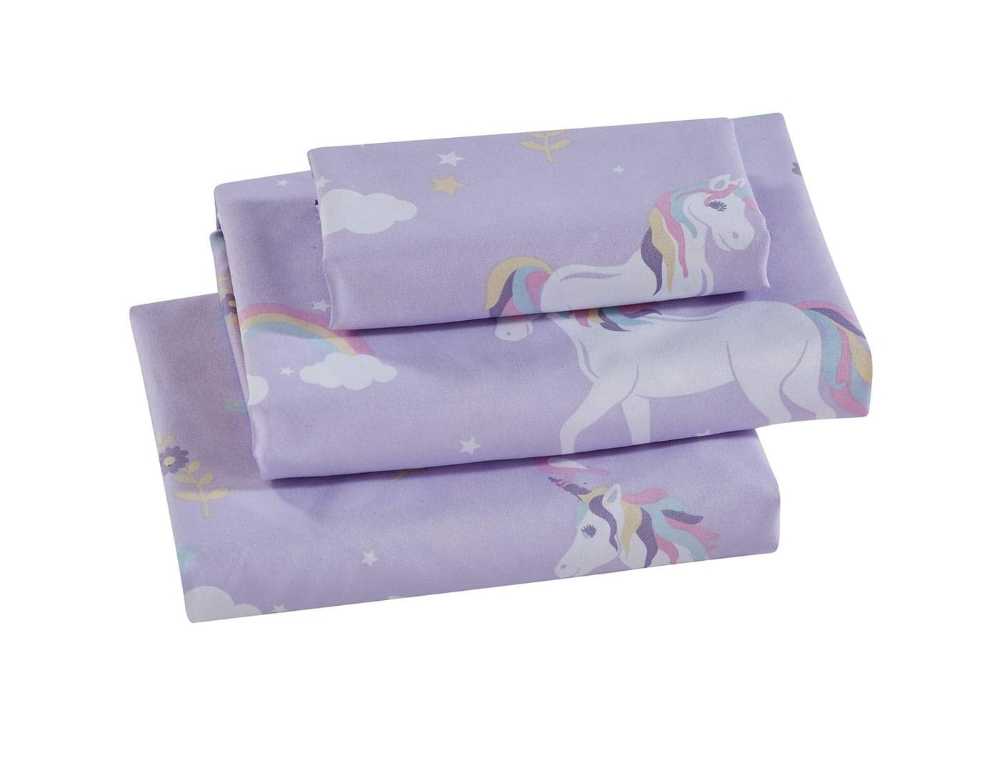 Linen Plus Sheet Set KidsTeens Unicorn Bird Star Flower Cloud Lilac Purple Pink Yellow White New Lilac Unicorn Full