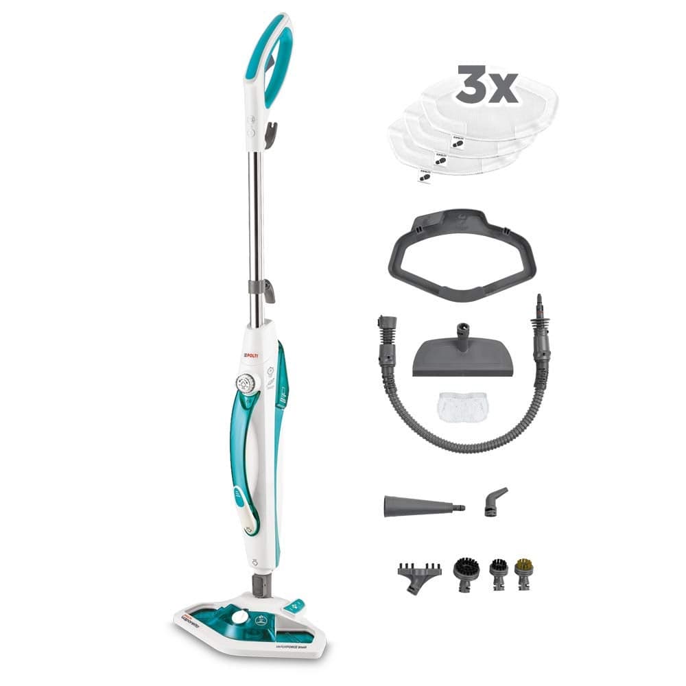 Polti Vaporetto SV450_Double 2 in1 Steam Mop with Handheld Cleaner Extra Cloths Vaporforce Brush 13 Accessories