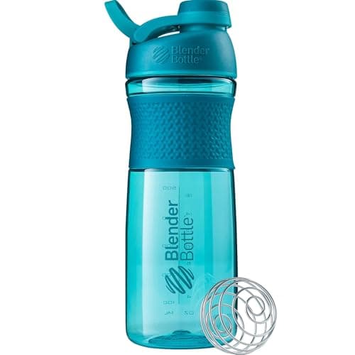 BlenderBottle SportMixer Shaker Bottle Perfect for Protein Shakes and Pre Workout, 28-Ounce, Teal