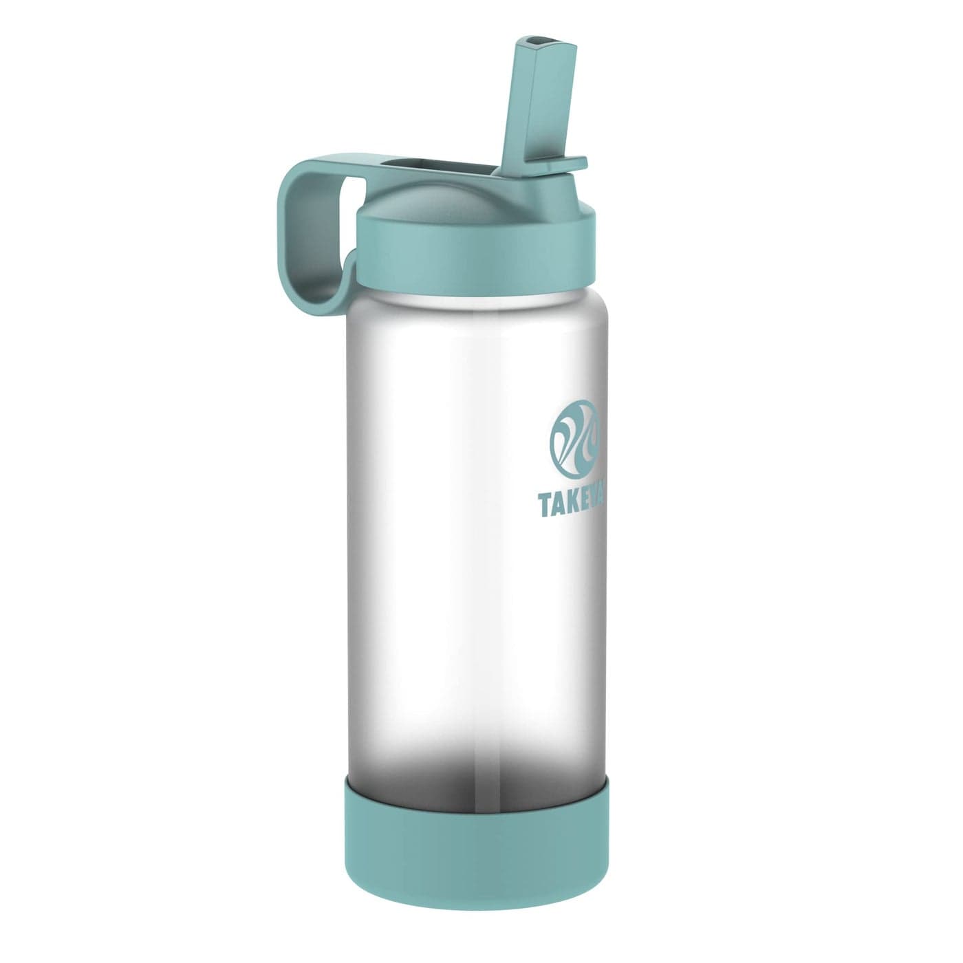 Takeya Glass Water Bottle Durable ThermoShock Resistant Glass Water Bottle with SureGrip Safe Shell Clear LeakProof Bottle with Straw Lid Dishwasher Safe EverydayUse Bottle 22 Oz Sage