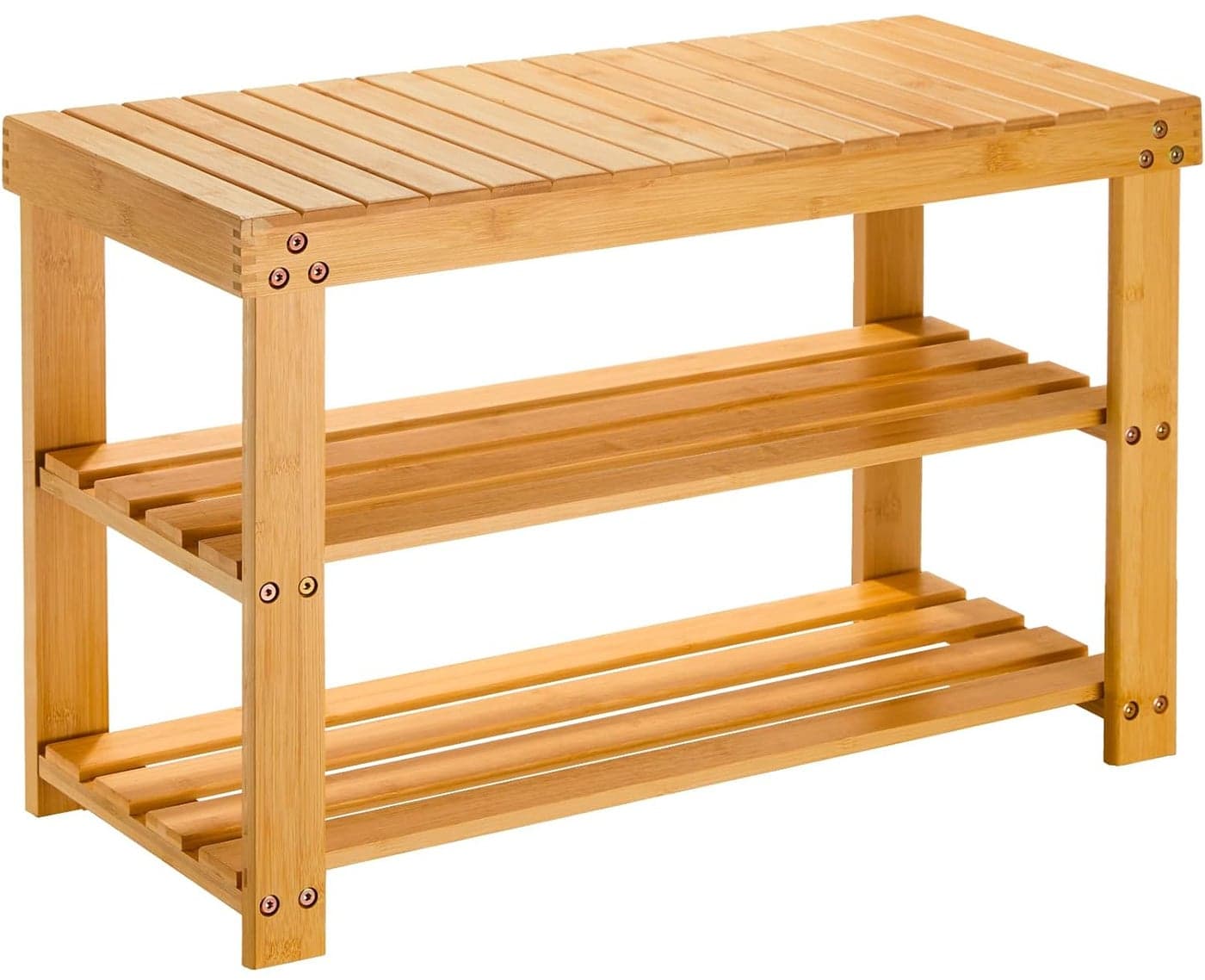 Olpad 3Tier OrganizerStackable Storage Shelf with MultiFunction CombinationsFree Standing Bamboo Shoe Racks for ClosetEntrywayHallwayBathroom and Living Room