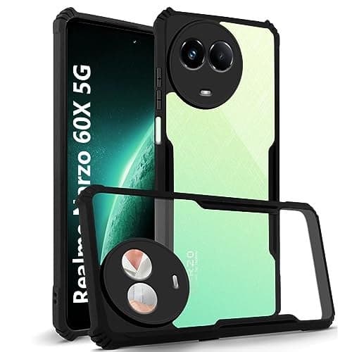 Fashionury Crystal Clear Back Cover for Realme Narzo 60X 5G Shockproof Design | Camera Protection Case Back Cover for Realme Narzo 60X 5G (Bumper)