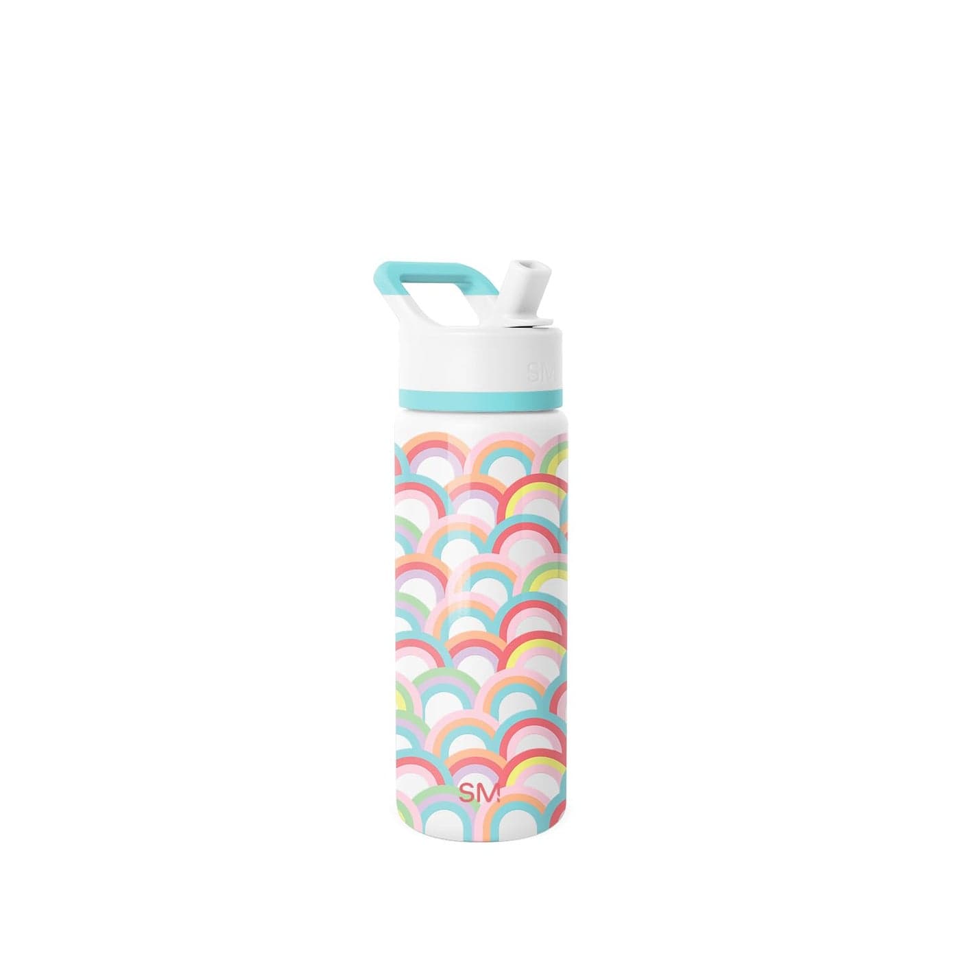 Simple Modern Kids Summit Water Bottle with Straw Lid 18oz Stainless Steel Cup Insulated Tumbler for Toddlers School Rainbow Spark