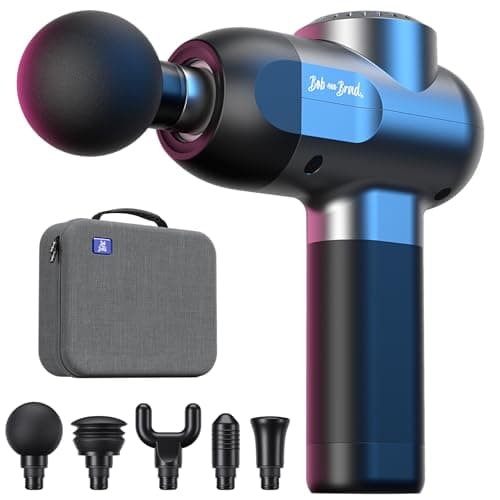 BOB AND BRAD C2 Massage Gun Deep Tissue Percussion Massager Gun Muscle Massager with 5 Speeds and 5 Heads Electric Back Massagers for Professional Athletes Home Gym FSA and HSA Eligible