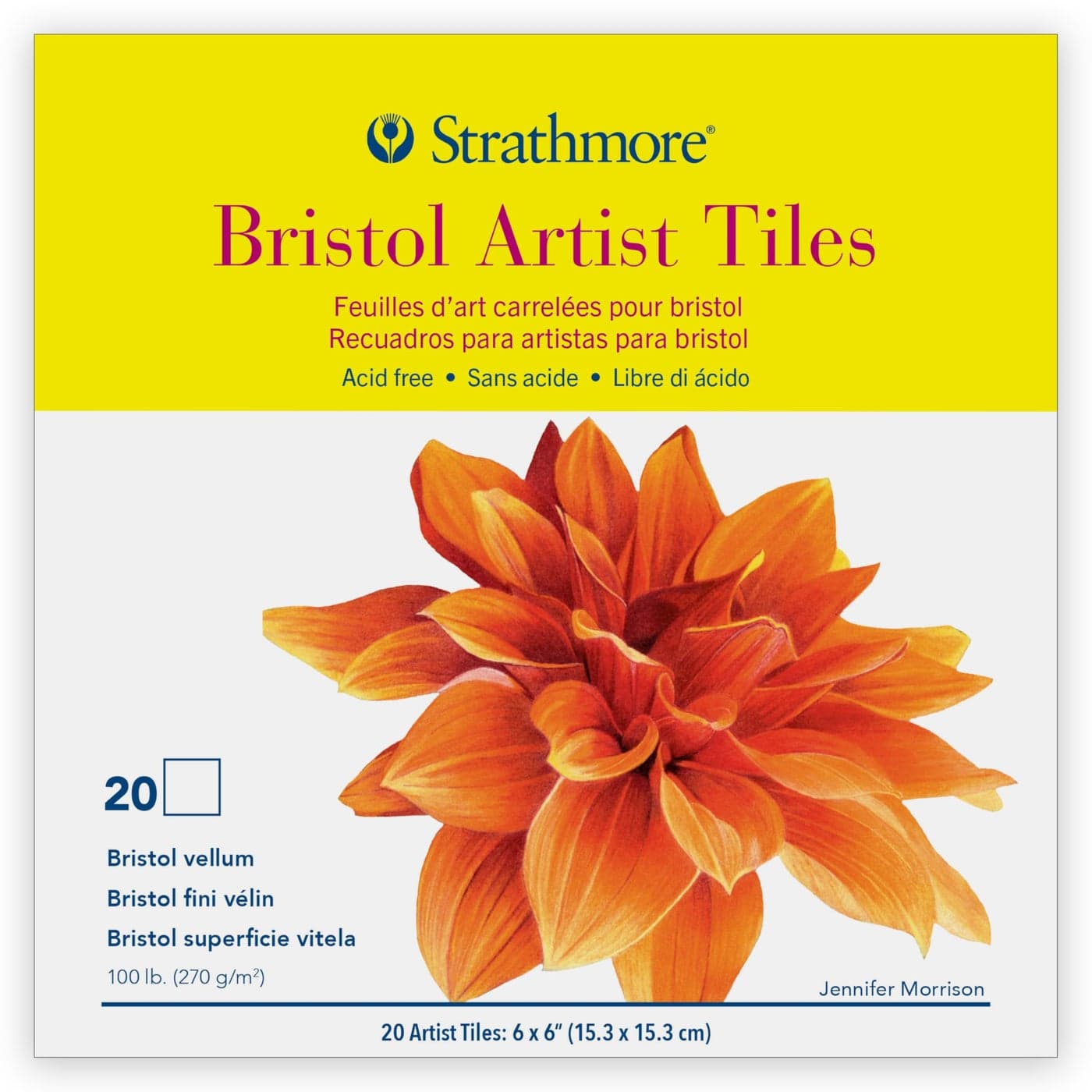 Strathmore Artist Tiles 6X6 20PkgBristol Vellum 62105972 White