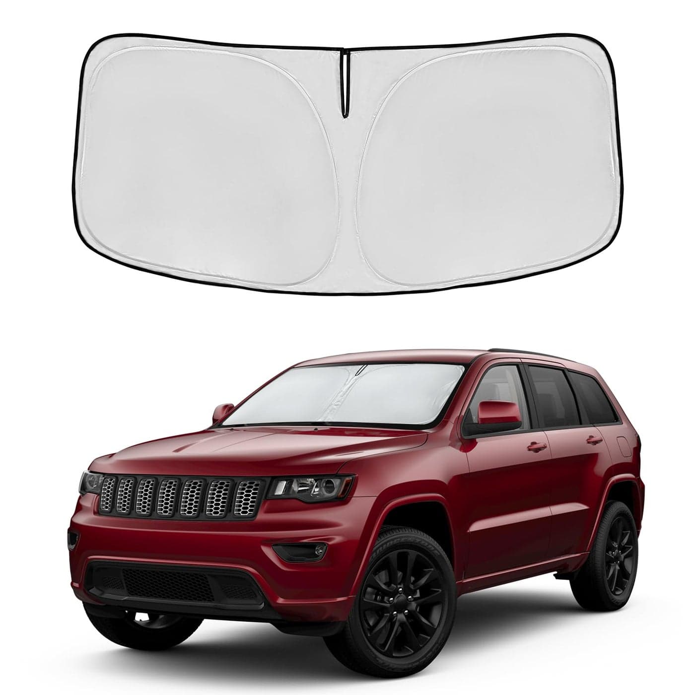 for Jeep Grand Cherokee 20142024 2025 Windshield Sun Shade Front Window Shade Custom Fit Grand Cherokee Accessories Sun Visor Foldable Shade Blocks UV Rays