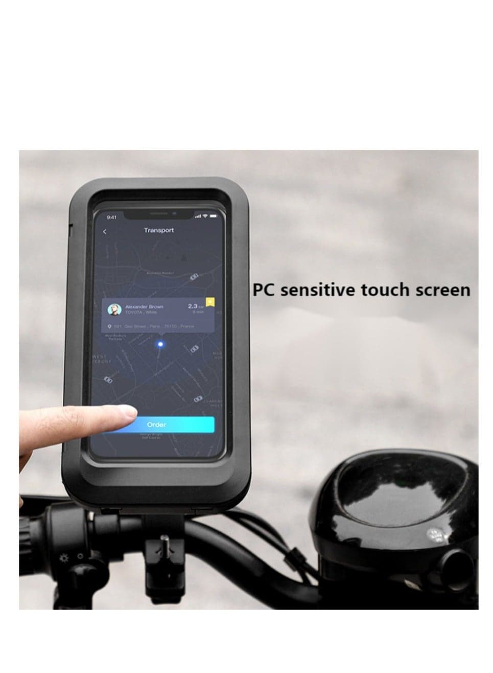 Outdoor Waterproof Telescopic Folding Phone Holder Mount for Mountain Motorcycle Navigation Bag Rainproof Bracket