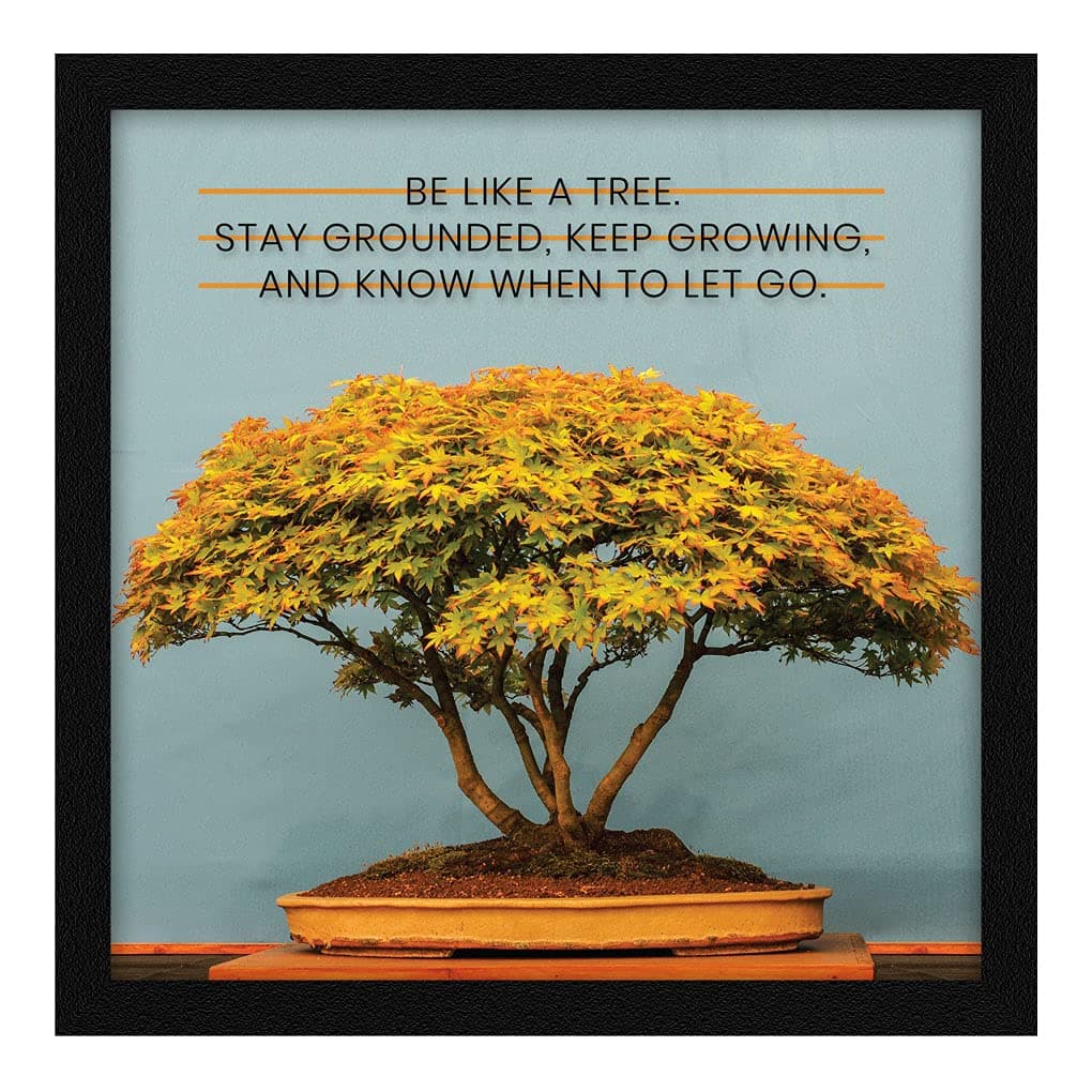 ArtX Paper Tree Motivational Quote Wall Frame Art Painting Multicolor Nature 13X13 in Set of 1