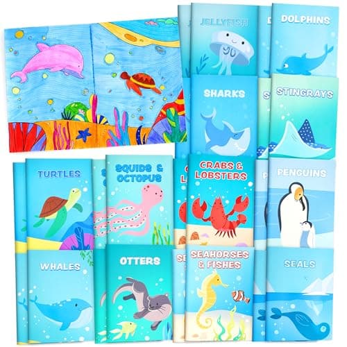JOYIN 24 Pack Ocean Coloring Books for Kids Bulk Sea Animal Mini Coloring Activity Books for Mermaid Fish Party Favors Birthday Party Gifts Classroom Goodie Bags Stuffers Boys Girls