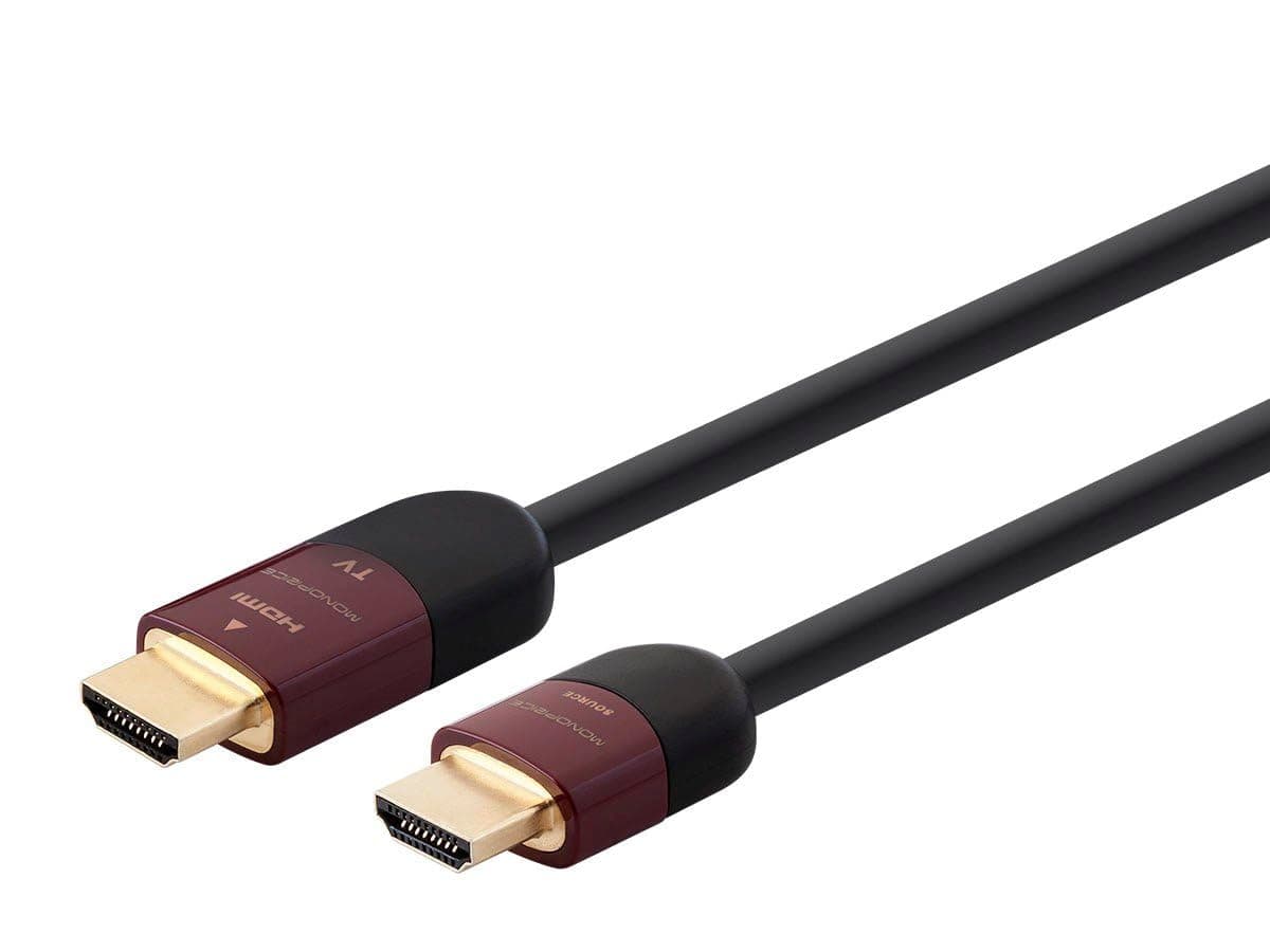Monoprice 4K High Speed HDMI Cable - 4K@60Hz, 18Gbps, HDR, CL2 In-Wall Rated, Active, 100ft, Black