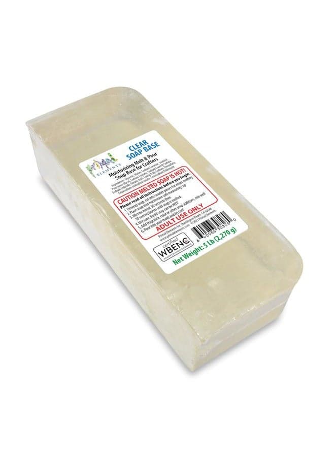 Clear Soap Base - Moisturizing Melt and Pour Glycerin Soap Base for Crafting and Soap Making, Vegan, Cruelty Free, Easy to Cut, Unscented - 5 Pound