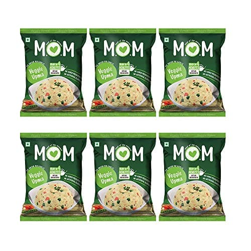 MOM - Meal of the Moment, Veggie Upma Pouch, 63g (Pack of 6) - Ready to Eat | Instant Food | No Added Preservatives