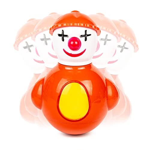 Ratna's Joker Roly Poly Push and Shake Wobbling Bell Sounds Musical Rattling Toy for Infants (Multicolour)