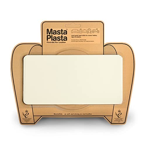 MastaPlasta Self-Adhesive Premium Leather Repair Patch - Ivory 8" x 4" (20 x 10 cm). Instant Upholstery-Quality Patches for Sofas, Car Interiors, Bags, Vinyl & More