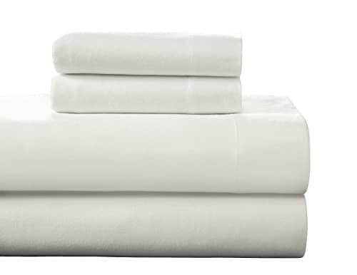 Pointehaven Flannel 170 GSM Sheet Set,Twin White