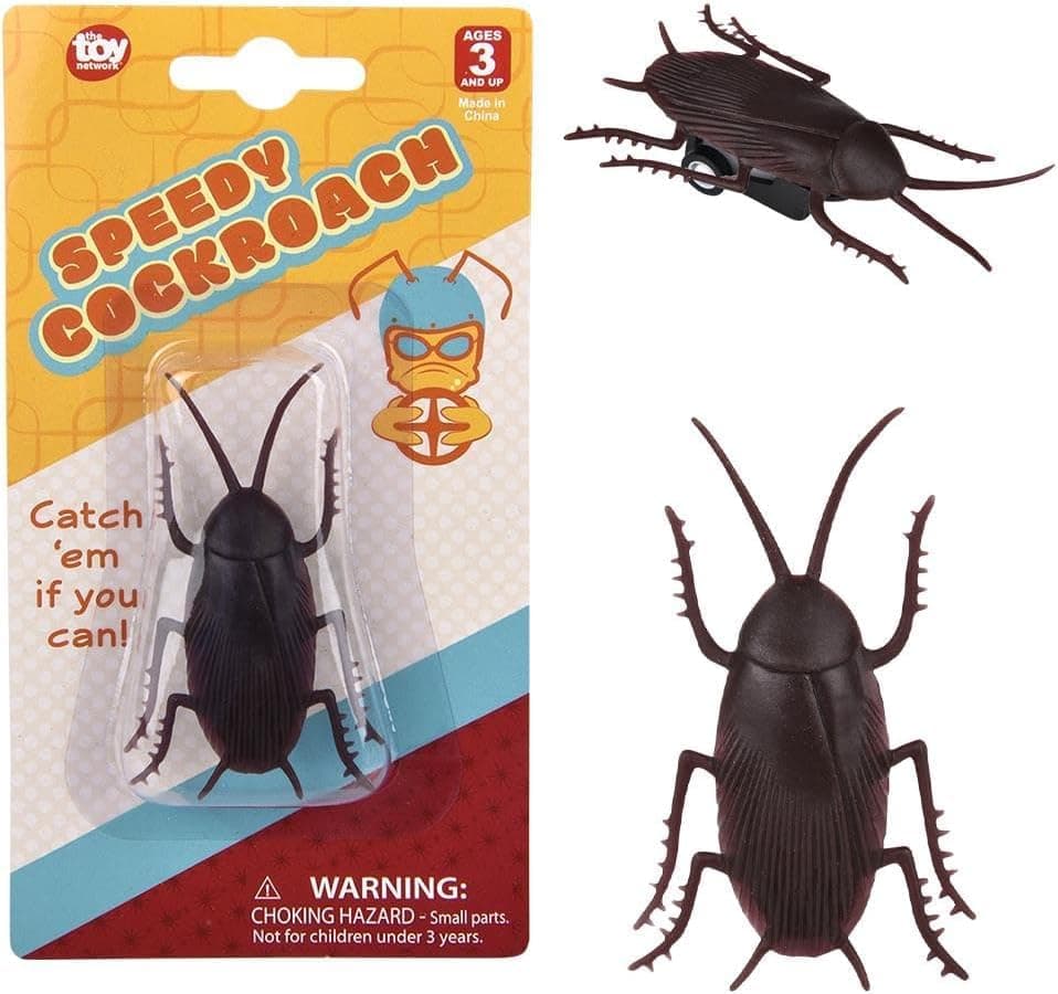 Zugar Land Pull Back Fake Speedy Cockroach Toy 25 Plastic Insect Crawling Brown Realistic Lifelike Roach Super Fast Prank Scary Gag Joke Bug for Party Halloween Cockroach One Pack