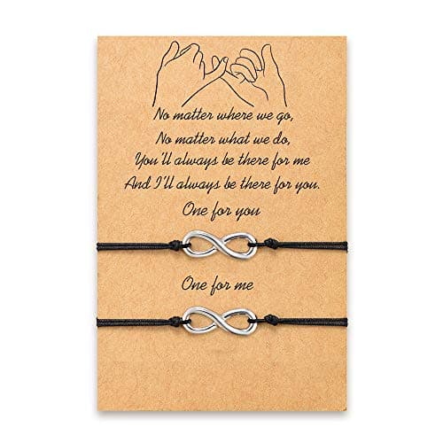 ZIBUYU� Friendship Bracelets for 2 Girls, Women Stylish Infinity Symbol Design Rope Bracelets for Women and Girls Best Friend Bracelet for 2 Girls - 1 Pair