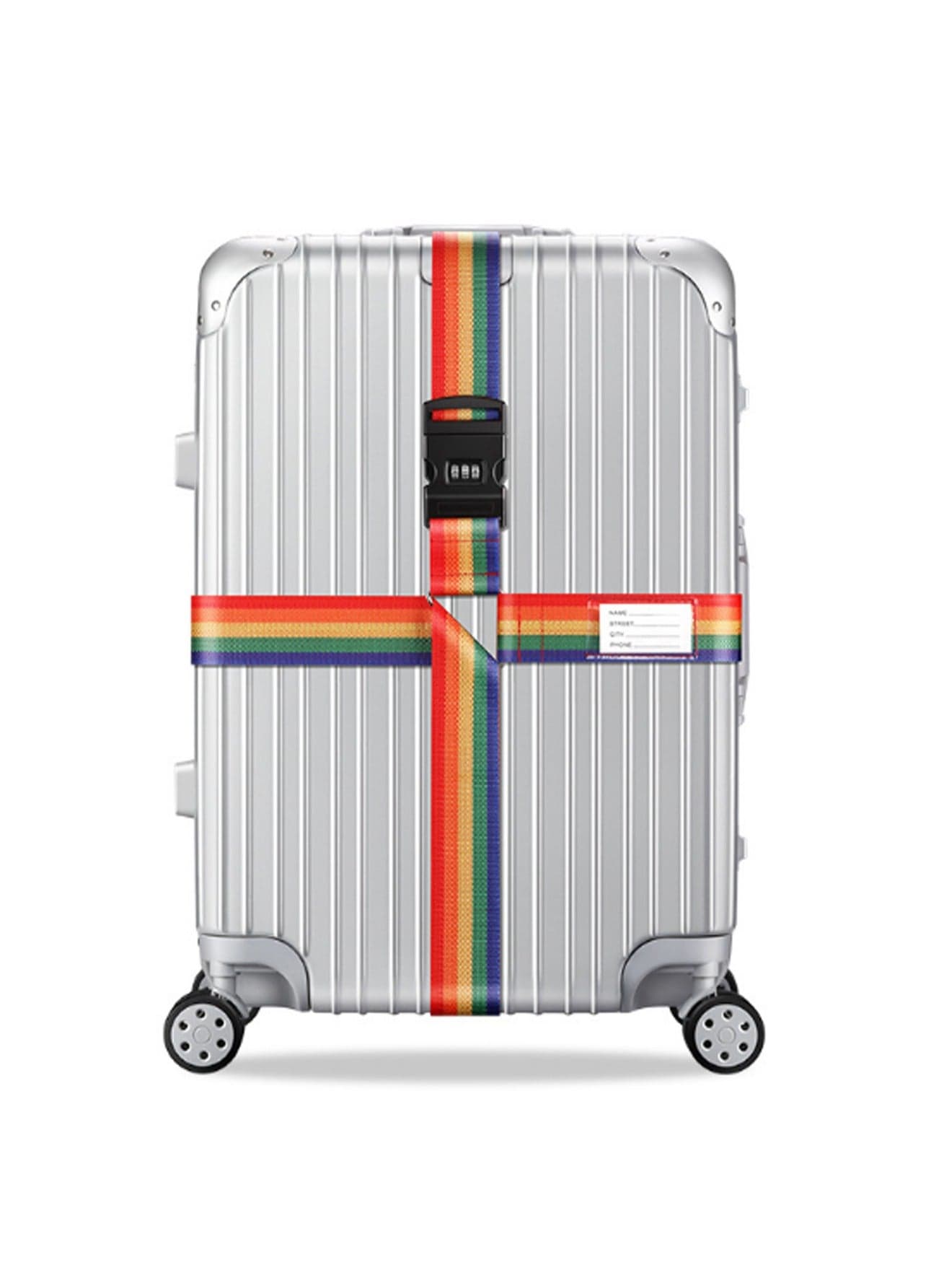 Colored Cross Combination Lock Adjustable Cross Luggage Strap, Colorful Luggage Strap, Suitable For Travel, Protect Tighten And Reinforce Suitcase