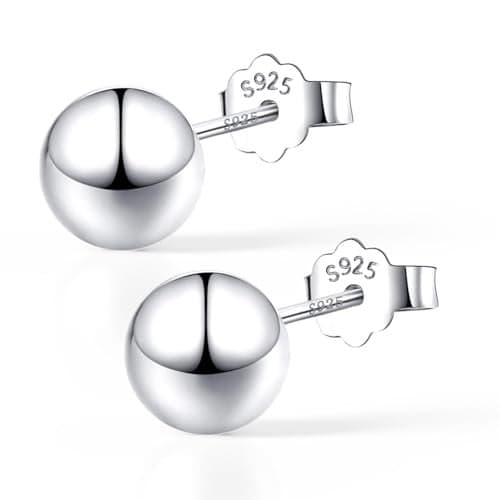 925 Sterling Silver Ball Stud Earrings Available in 3mm-10mm,Round Ball Studs Jewelry (4mm)