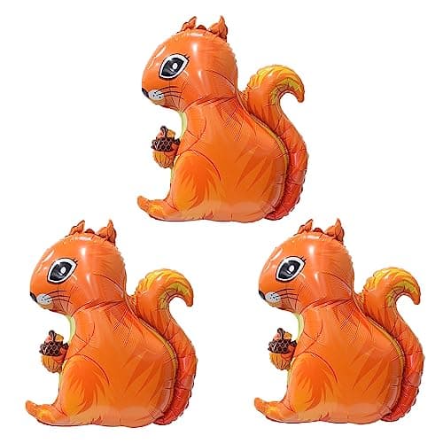 HADCKJA Squirrel Balloon Thanksgiving Balloons Squirrel Balloons for Fall Harvest Themed Birthday Supplies Decorations Thanksgiving Party Decorations Decor Ballons Arch Kits Party Balloon Set 3pcs