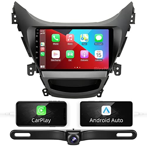SizxNanv for Elantra 2011 2012 2013 Radio Compatible with Wireless Carplay Android Auto,Car Android Stereo TouchScreen Bluetooth Navigation Multimedia Player GPS WIFI FM AM RDS Backup Camera Head unit