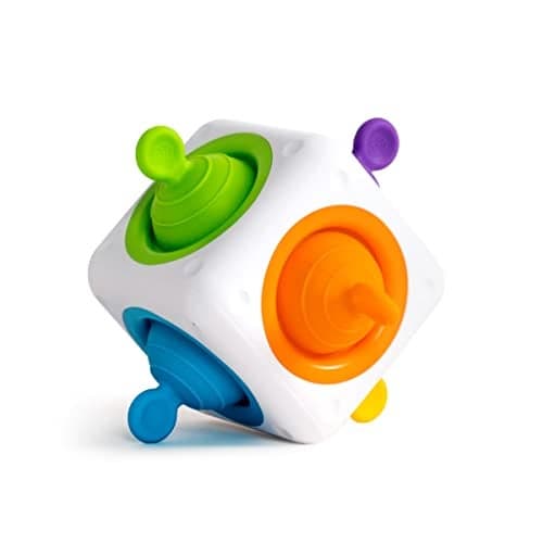 Fat Brain Toys Tugl Cube Popping Fidget Toy Engaging for Toddlers Kids Teens Adults Relaxing Handheld Fidget Cube 2 Years and Up