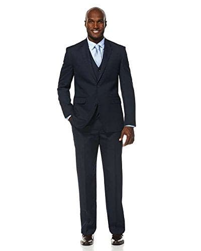 Savane Men's Tailored Micro Houndstooth Suiting Jacket, Navy, 42 Long