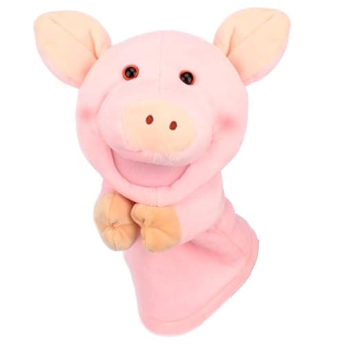 Easfan Pig Hand Puppet with Movable Mouth and Arms Role Play Storytelling Interactive Game Preschool Teaching Toy Gifts for Kids Birthday Christmas Pink 10