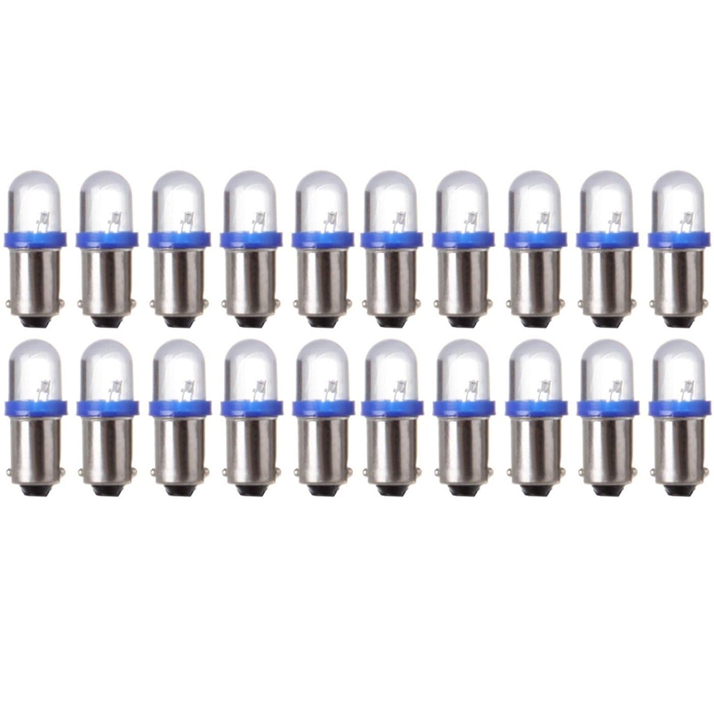 cciyu 20 Pack Blue BA9S 57 Bayonet LED Bulb Gauge Cluster Instrument Panel Light Lamp