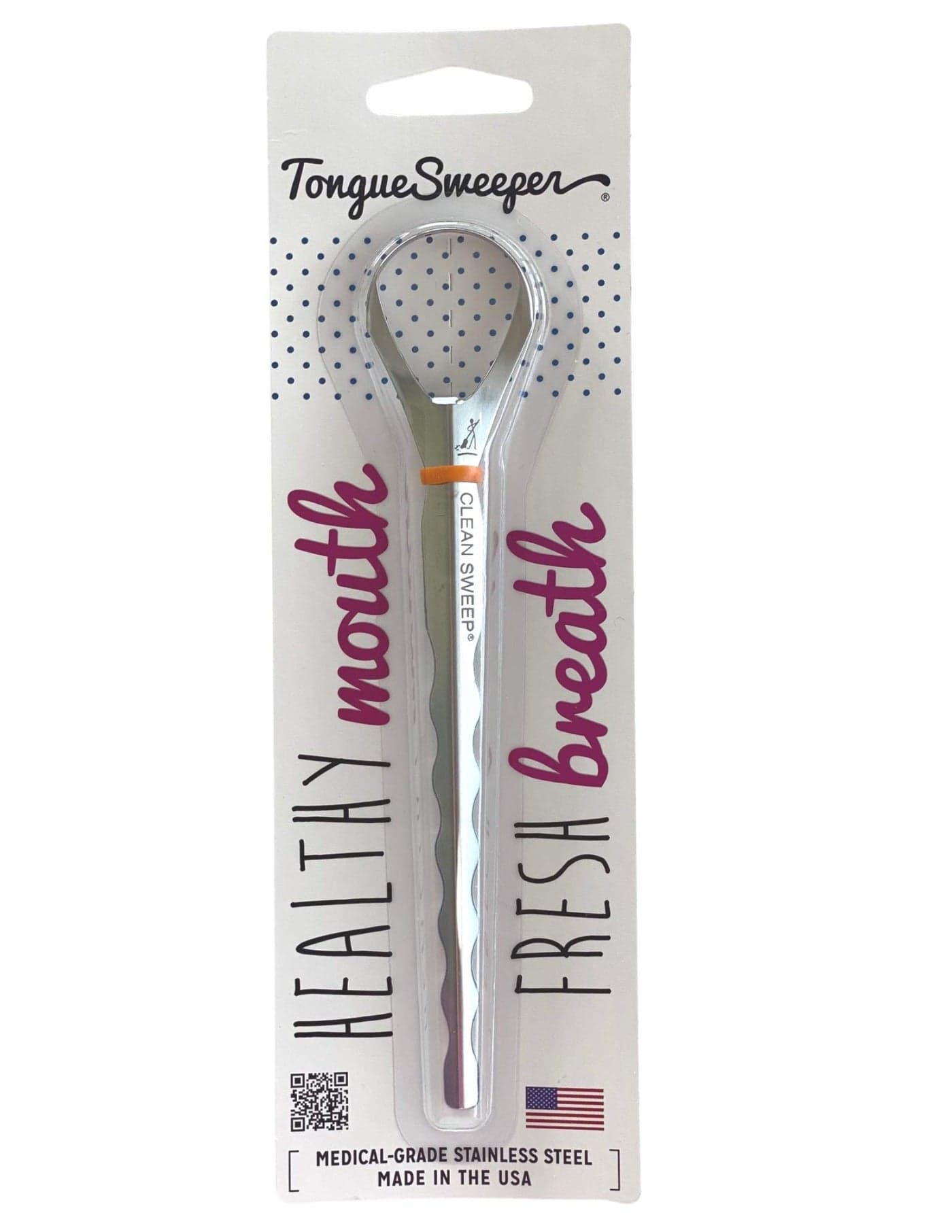 Tongue Sweeper Model T Medical Grade Stainless Steel Tongue Cleaner with Ergonomic Handle Reduce Bad Breath and Improve Taste Preferred by Leading Dental Schools for Oral Hygiene 1 Count