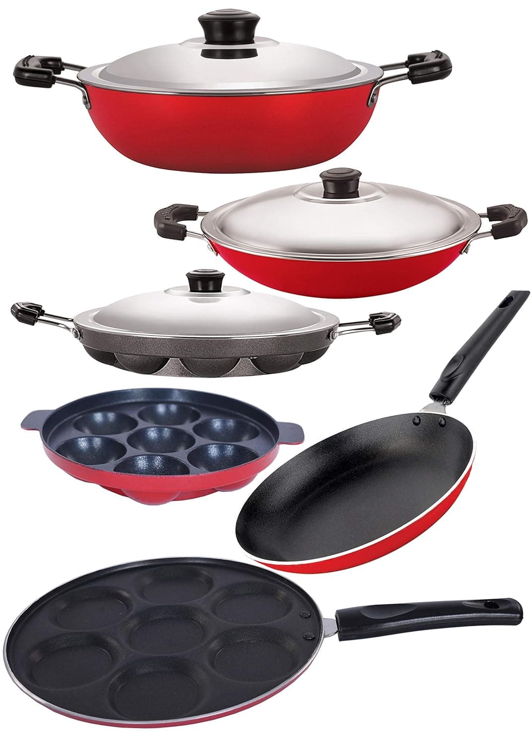 Nirlon Non-Stick Aluminium Kitchen Cooking Utencils Set, 6 Piece Set