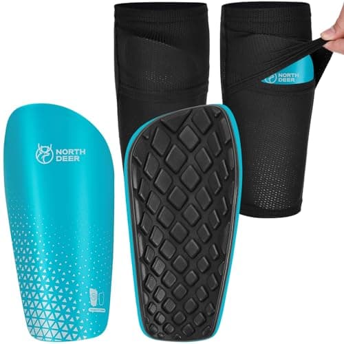 Kids Soccer Shin Guards for Men incl Sleeves with Optimized Insert Pocket Protective Soccer Equipment for Boys Girls Adults Blue S