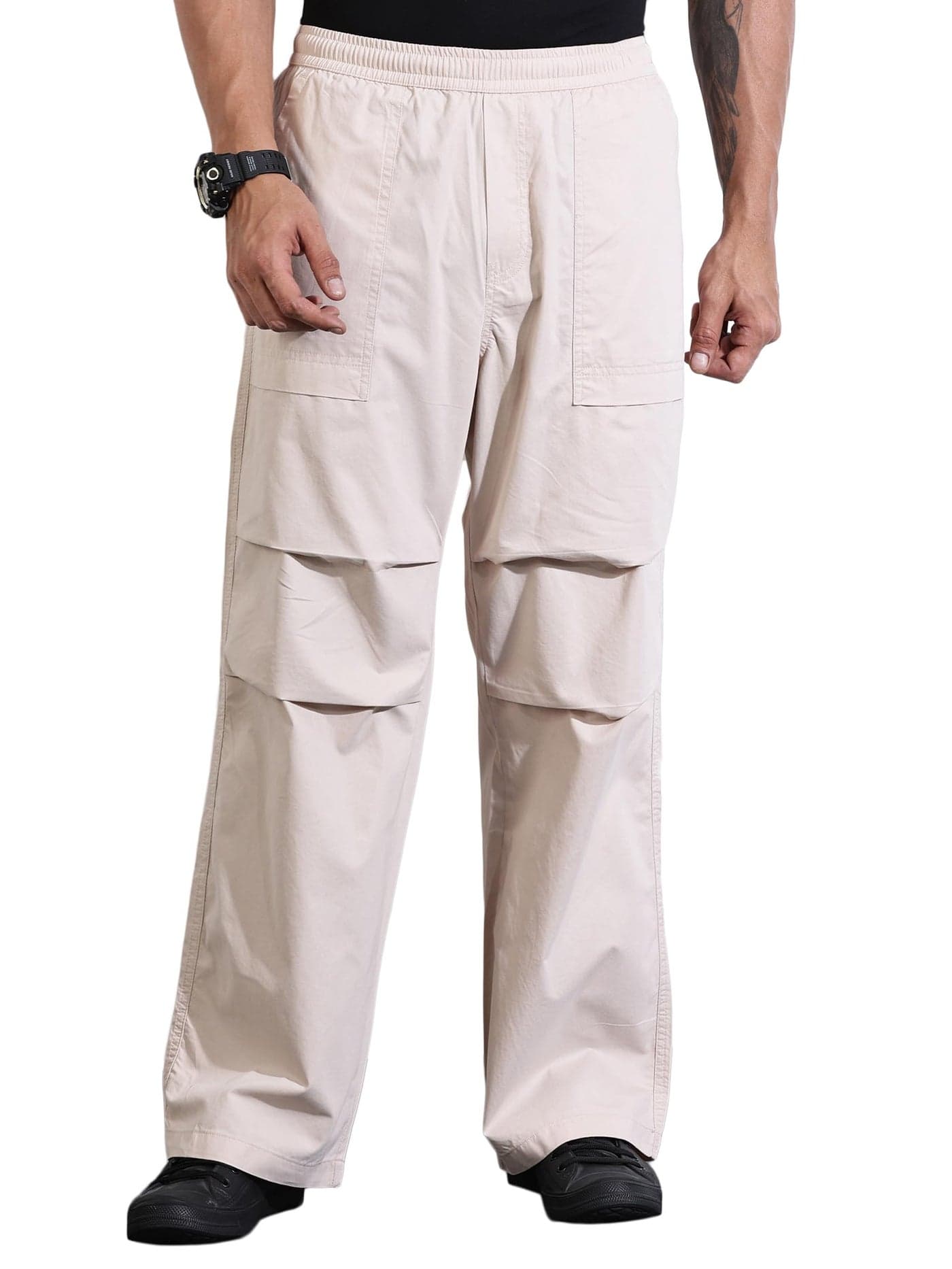 Thomas Scott Mens 100% Cotton Relaxed Fit Trouser (TSB107_Fawn, 34)