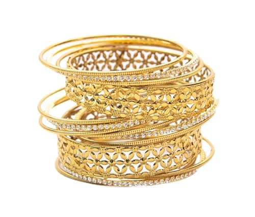 Swara Creations Traditional Bangles Set with Zircon Diamond Stone Work for Women and Girls|14 Bangles | Ideal for any occasion